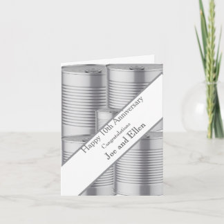 Cartão 10º Aniversário de Casamento, Aniversário de Tin