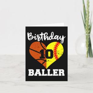 Cartão 10º Aniversário do Aniversário do Baller Diversão
