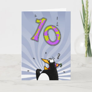 Cartão 10º aniversário - Surpresa de Pinguim