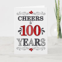 100º Aniversário Cheers in Red White Black Standar