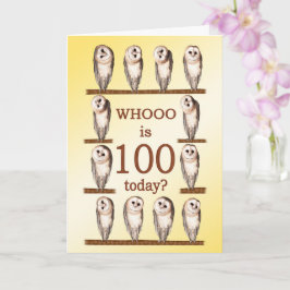 Cartão 100º aniversário, Corujas Curiosas