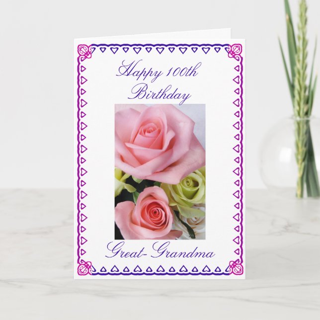 Cartão 100º aniversário da excelente-avó (Frente)