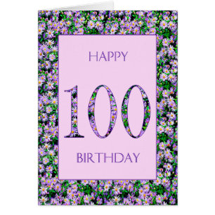 Cartão 100º Aniversário das Margaridas Roxas