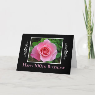 Cartão 100º aniversário Rosa Rosa Rosa Rosa