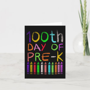 Cartão 100º Dia De Estudante Pré-K Presente Feliz 100 Dia
