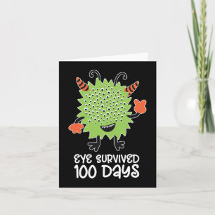 Cartão 100º Dia De Meninos De Monstro Escolar Sobrevivera