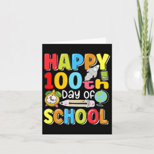 Cartão 100º Dia de Professores Crianças Felizes 100 Dias
