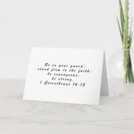 Cartão 10022 Bible Verse 1 Corinthians 16:13 Black