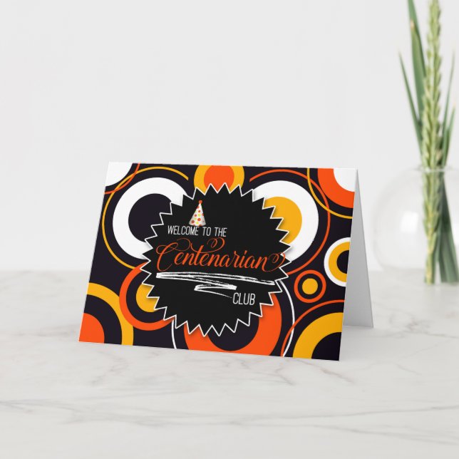 Cartão 100. º aniversário dos círculos geométricos Centen (Frente)