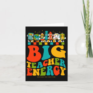 Cartão 100.º Dia Da Escola Grande Teacher Energy Groovy H