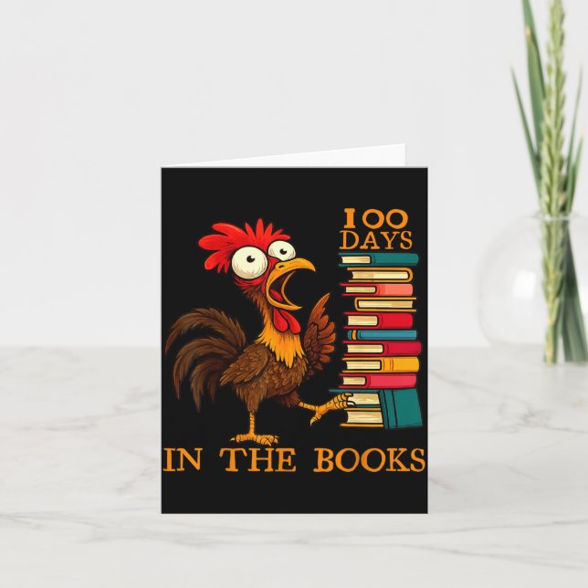 Cartão 100 Days In The Books Of School For Boy Girl Stude (Frente)