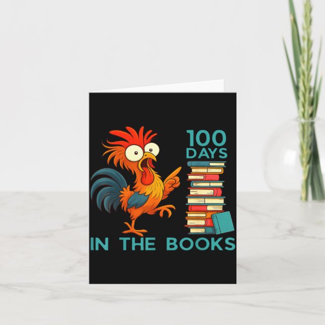 Cartão 100 Days In The Books Of School For Boy Girl Stude (Frente)