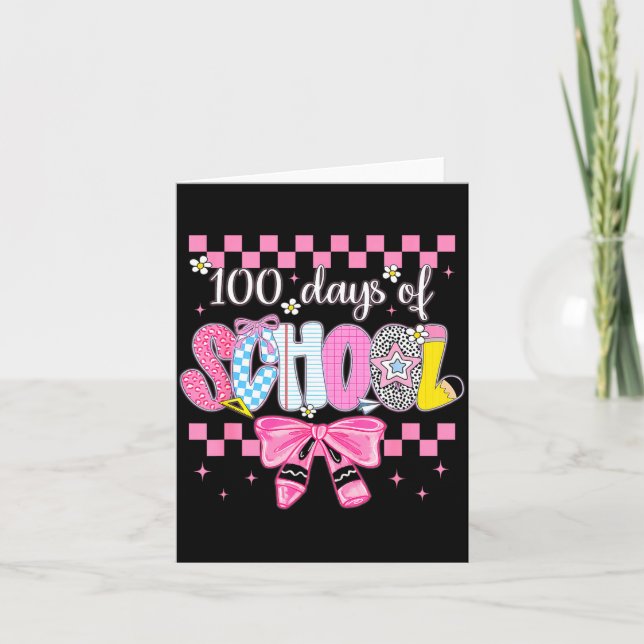 Cartão 100 Days Of School Fun Milestone Clroom Kids  (Frente)