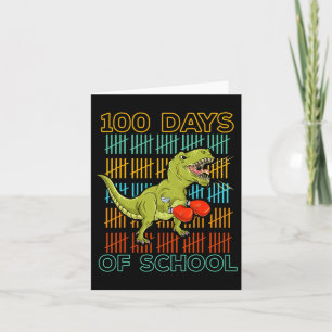 Cartão 100 Dias Da Escola 2025 Dinossauro Boxing Mma Mart