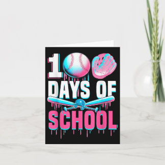 Cartão 100 Dias De Bat De Beisebol Escolar 100º Dia De