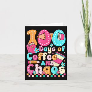 Cartão 100 Dias De Café &amp; Professor De Caos Retro 10