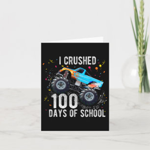 Cartão 100 Dias De Caminhão De Monstro Escolar 100.º Dia