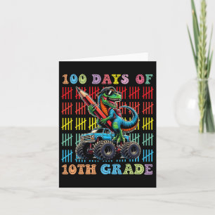 Cartão 100 Dias De Caminhão De Monstro Escolar 100.º Dia