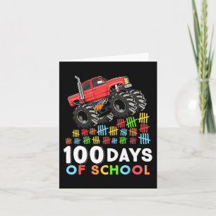 Cartão 100 Dias De Caminhão De Monstro Escolar 100.º Dia