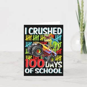 Cartão 100 Dias De Caminhão Monstro Da Escola T-rex, 100 