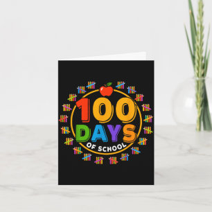 Cartão 100 dias de design escolar feliz 100º dia de