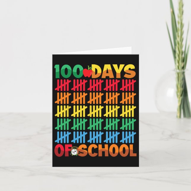 Cartão 100 Dias De Ensino Feliz 100º Dia De Ensino (Frente)