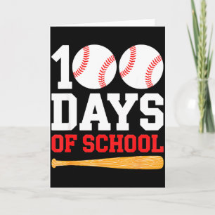 Cartão 100 Dias De Escola Beisebol Meninos 100 Dias Mais 