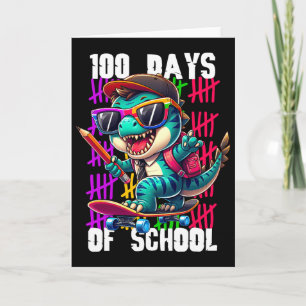 Cartão 100 Dias De Escola Dinossauro Legal De Skate 