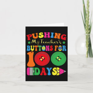 Cartão 100 dias de escola empurrando os botões do meu pro