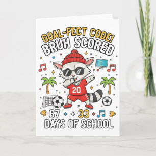 Cartão 100 Dias De Escola Futebol Codificação Guaxinim Da