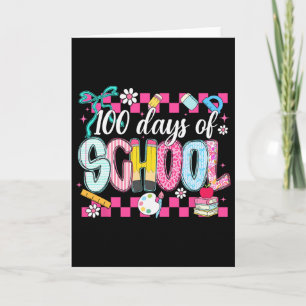 Cartão 100 Dias De Escola Laço Coquette Elegante Professo