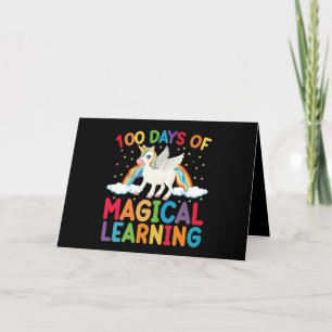 Cartão 100 Dias De Escola Mágica Aprendendo Unicórnio Men