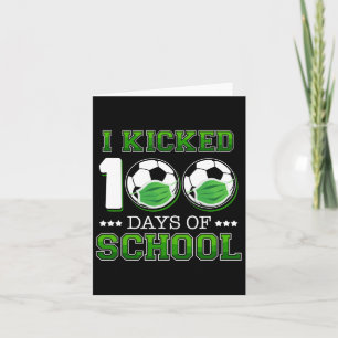 Cartão 100 Dias De Futebol Escolar Vestindo Máscara