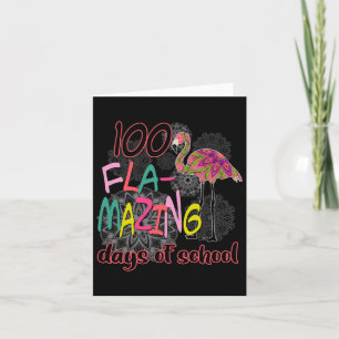 Cartão 100 Dias De Maravilha Da Escola 100.º Dia Flamingo