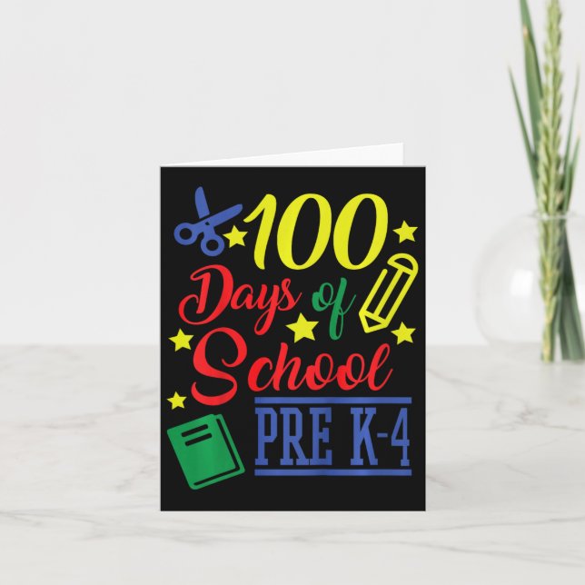 Cartão 100 Dias De Pré-Escola 4 (Frente)