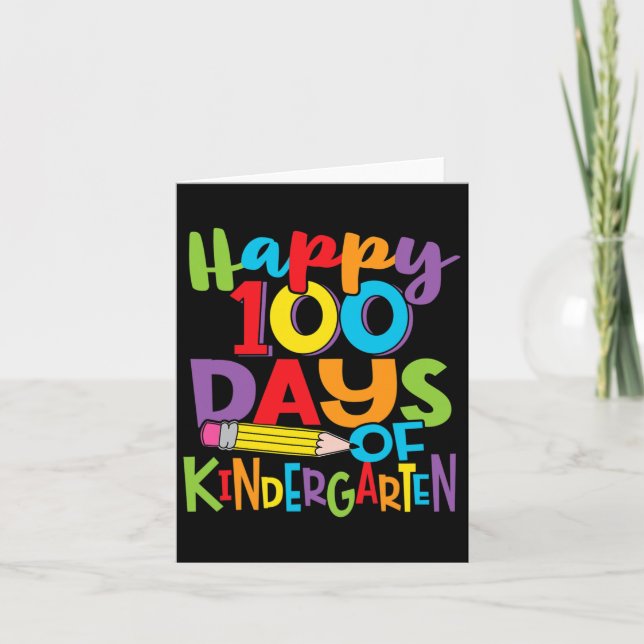 Cartão 100 Dias De Professores E Crianças Coloridos (Frente)
