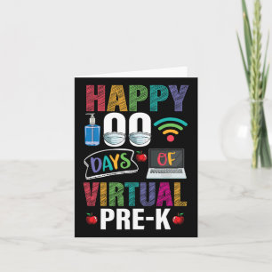 Cartão 100 Dias De Professores Pré-k Virtuais