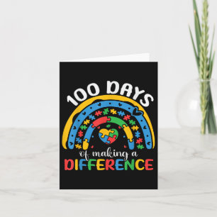 Cartão 100 Dias De Sensibilização Para O Autismo Escolar