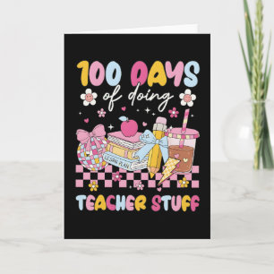 Cartão 100 Dias Fazendo Coisas de Professor Design Escola