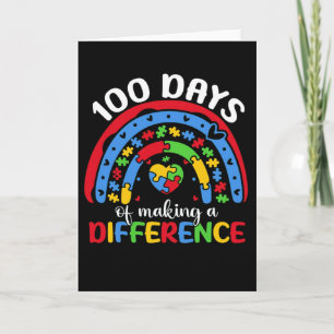 Cartão 100 Dias Fazendo Diferença Conscientização do Auti
