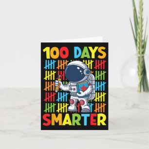 Cartão 100 dias mais inteligente Astronauta Espacial 100º