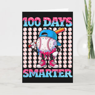 Cartão 100 Dias Mais Inteligente Baseball Drip Meninos 10