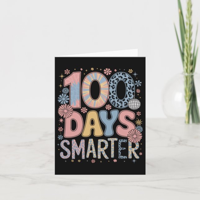 Cartão 100 Dias Mais Inteligente Feliz 100º Dia De Escola (Frente)