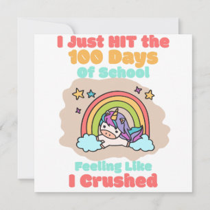 Cartão 100 dias na escola, eu apenas acertei e esmagei os