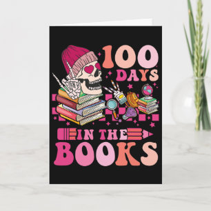 Cartão 100 Dias Nos Livros Professor de Leitura Esqueleto