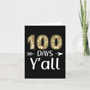 Cartão 100 Dias Y'all Camo 100º Dia da Rua de Professores