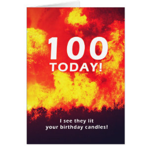Cartão 100 Floresta de Aniversário e Humor com Velas