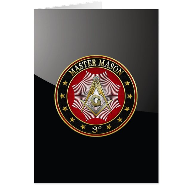 Cartão [100] Mason Mestre - Quadrado do 3º Grau e Bússola (Frente)