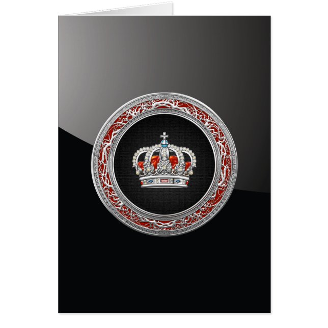 Cartão [100] Príncipe-Princesa Rei-Rainha Coroa [Prata] (Frente)