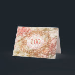 Cartão 100th Birthday card for sister, pearls and petals<br><div class="desc">100th birthday greetings for sister with pearls and petals. A beautiful way to wish your sister a happy birthday. Pink pearls lie an a bed of pink and white petals. A very feminine card for a woman. Celebrate a sister's birthday with petals and pearls. A really elegant card to give...</div>